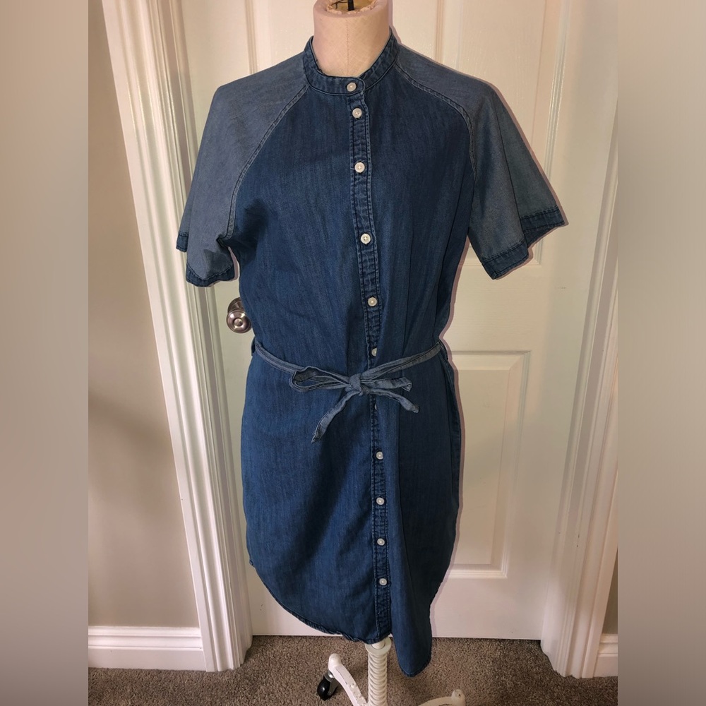 ICHI Denim Button-Up Dress